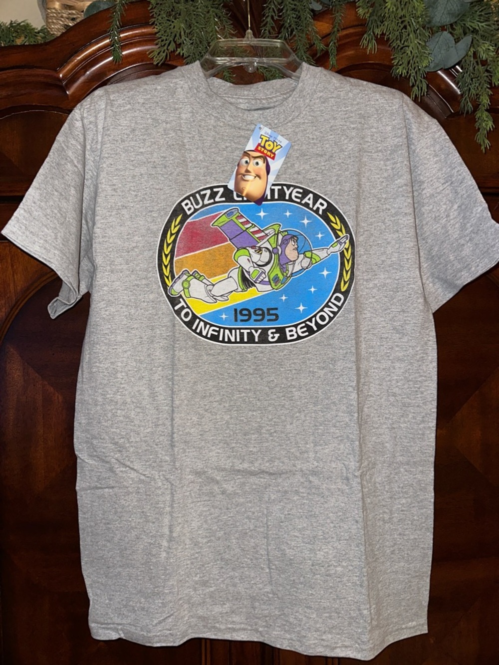 NWT Unisex Toy Story Buzz Lightyear Gray Graphic Tee